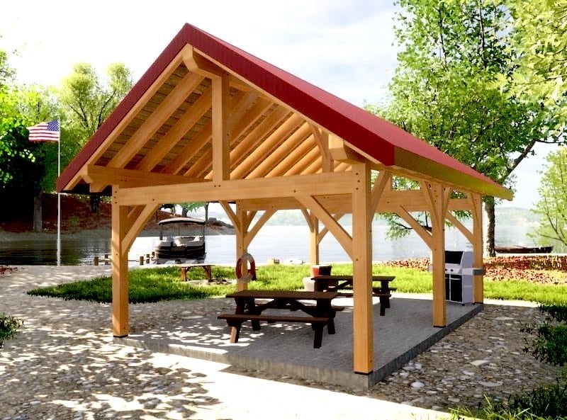 This lake side pavilion will be a great place to host a picnic, wedding or any other family event.