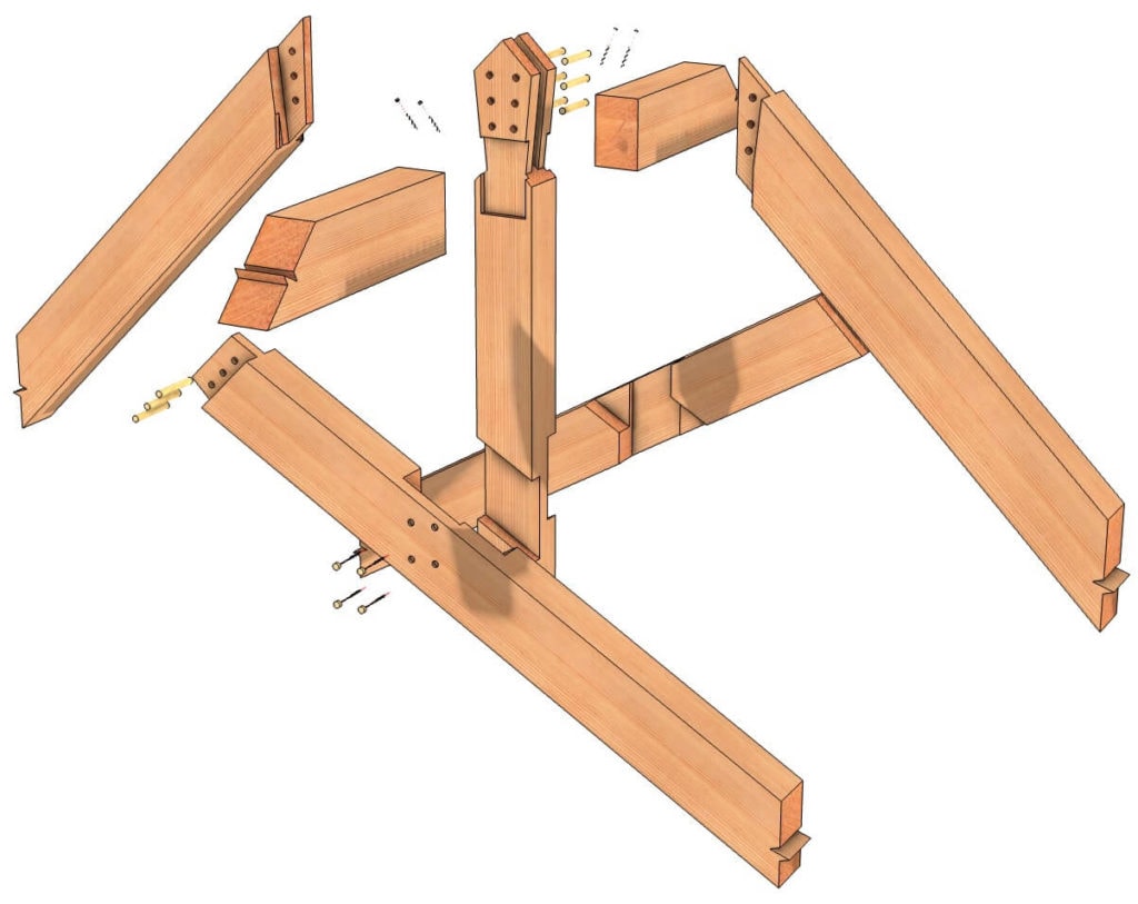 Scissor Truss Joinery Detail Timber Frame HQ