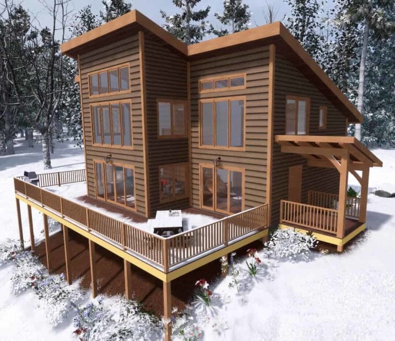 24x46 Shed Roof House Plan