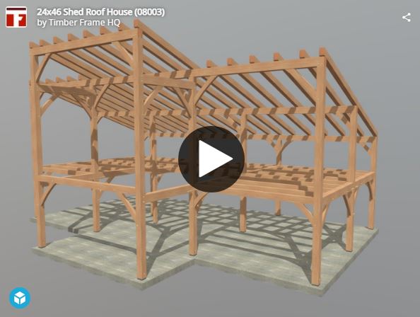24×46 Shed Roof House Plan (50130) Interactive 3d Model