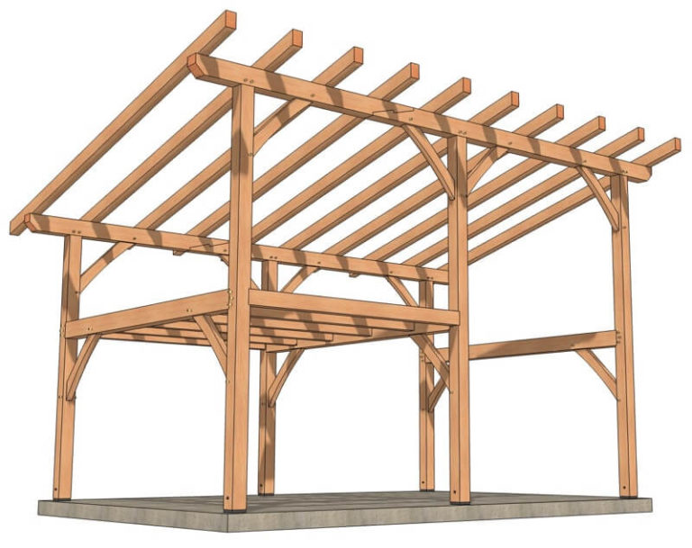 16×24 Shed Roof with Loft Plan - Timber Frame HQ