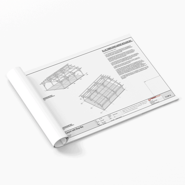 26X36 Carport Construction Product Set - Printed Plans (1)