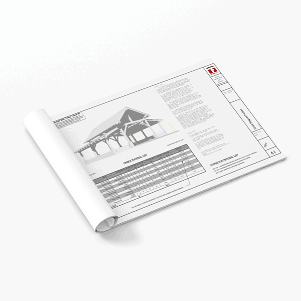 32x28 Timber Frame Monitor Barn (38958) -Plan - Printed Plans