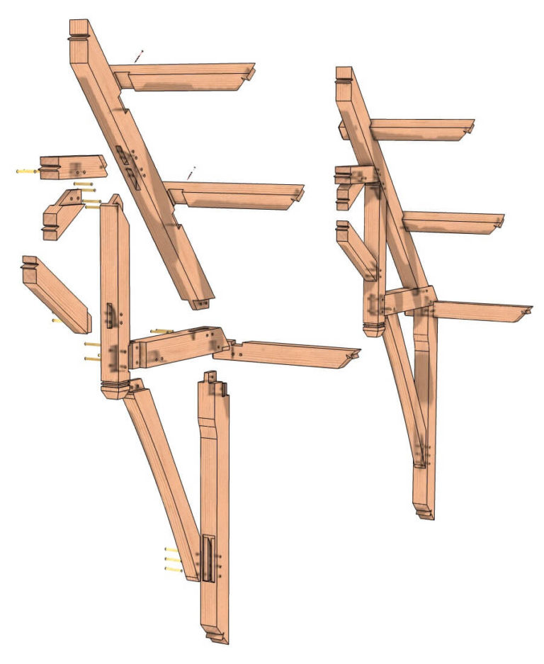 Hammer Beam Truss Assembly - Timber Frame HQ