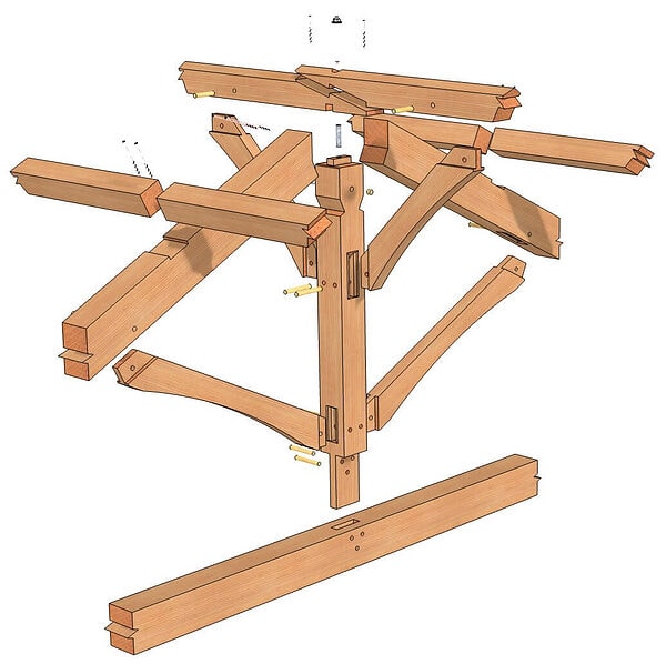 King Post Assembly Timber Frame HQ