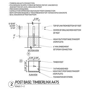 Heavy Duty Post Base Construction Drawing - Timberlinx