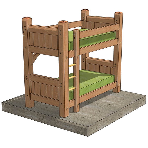 Timber Frame Twin Bunk Bed (50366) 1