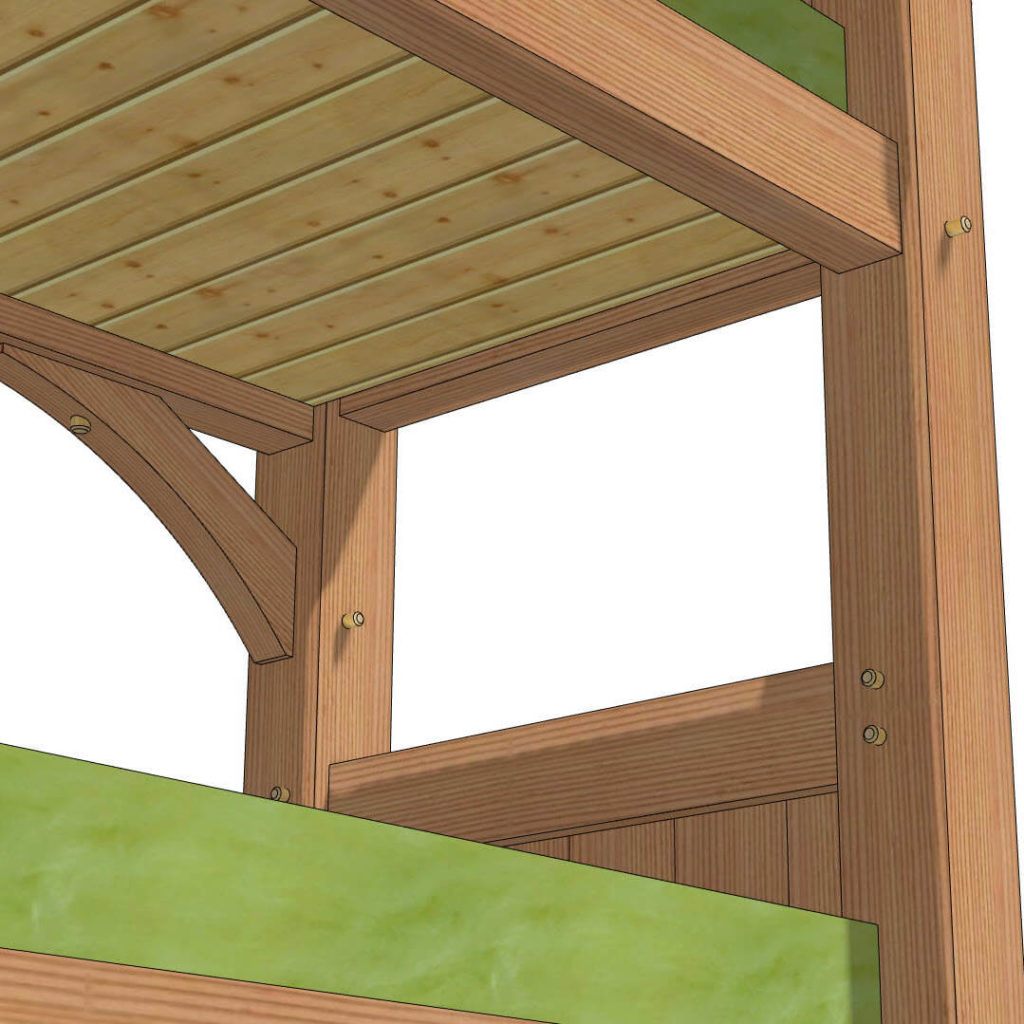 Timber Frame Twin Bunk Bed (50366) - 3