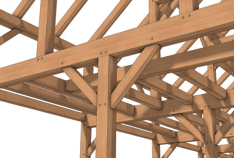 24x48 Timber Frame Barndominium Plan (49870) - Roof-Detail-1