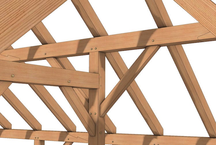 24x48 Timber Frame Barndominium Plan (49870) - Roof-Detail-2