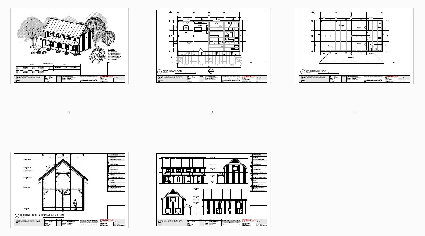 24x48 Barndominium Architectural Plan Overview