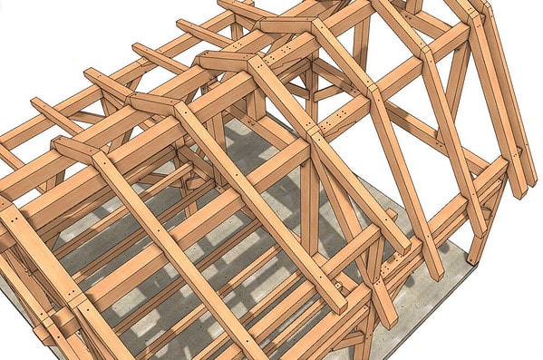 16×24 Gambrel Timber Frame - Timber Frame HQ