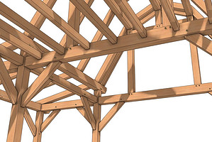 16x24 Gambrel Timber Frame Plan (43617) Roof-Detail-2