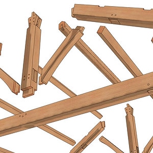 22x24 King Post Plan (03517) - Exploded-Isometric-5
