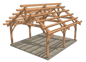 22×24 King Post Pavilion - Timber Frame HQ