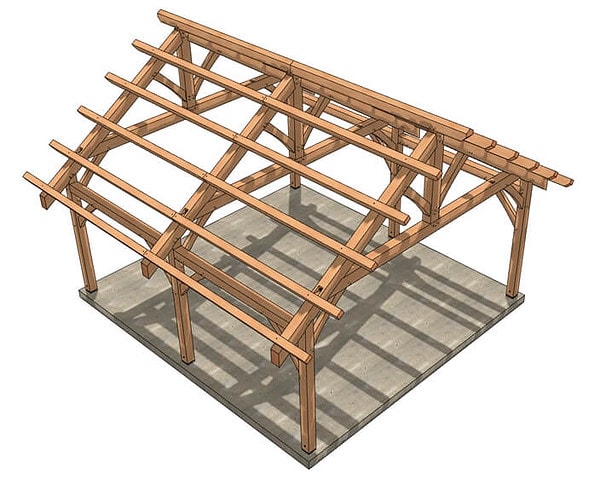 22×24 King Post Pavilion - Timber Frame HQ