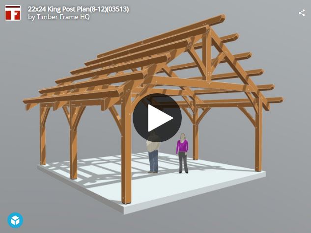 22x24 King Post Plan (53088) Interactive 3D Model