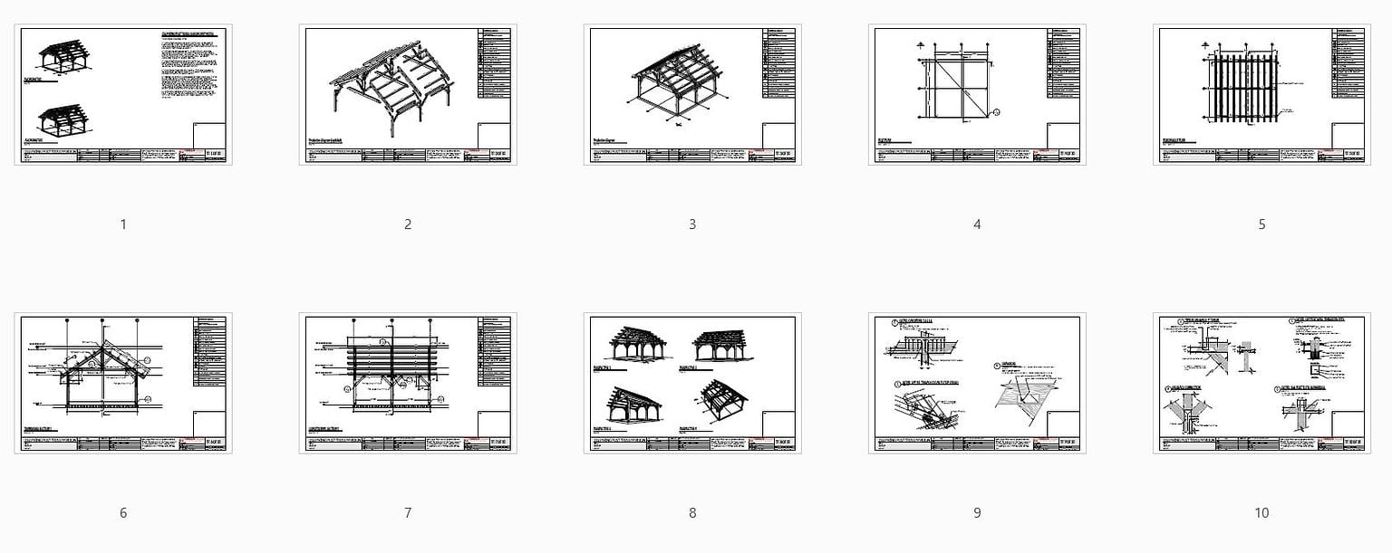 22x24 King Post Plan - Timber Frame HQ