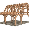 16x24 Gambrel Timber Frame Plan (43617) Isometric-1