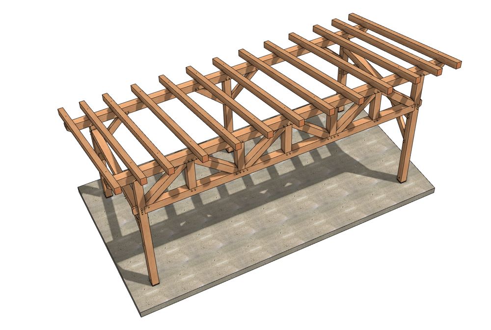Birdseye view of the 12x26 Sawmill Shed Plan