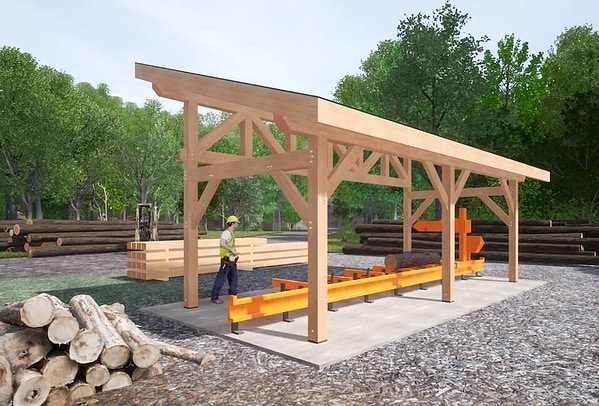 Timber Frame Sawmill Shed Plan
