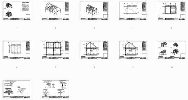 18x24 Saltbox Cabin Plan (53399) - Plan Overview Image