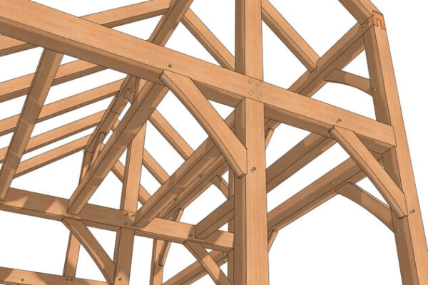 18x24 Saltbox Cabin Plan (53399) Roof-Detail-1