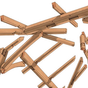 8x10 Hip Pavilion Plan (53268) Exploded-Isometric-4