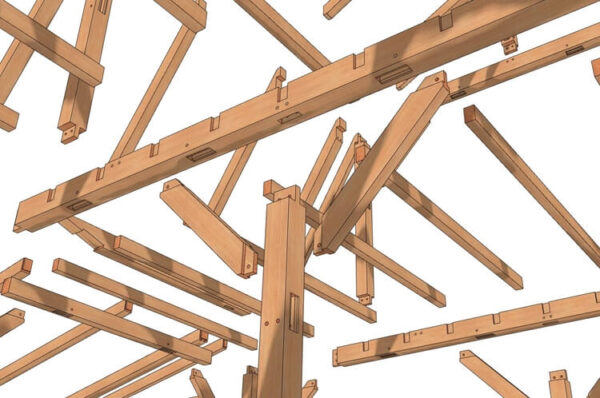 22x24 Gambrel Roof Plan (43611) Exploded-Isometric-4