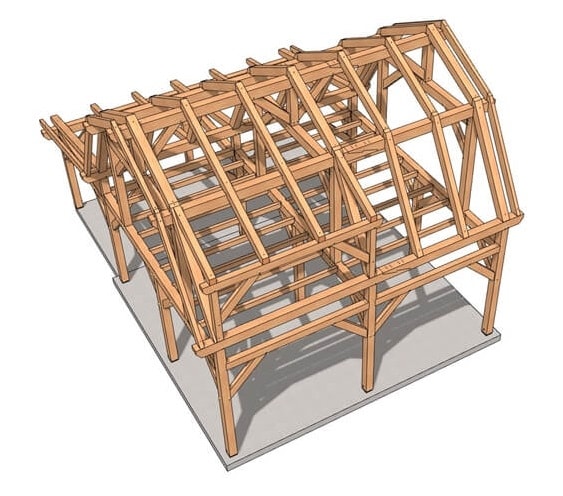 22x24 Gambrel Roof Plan (43611) Isometric-6