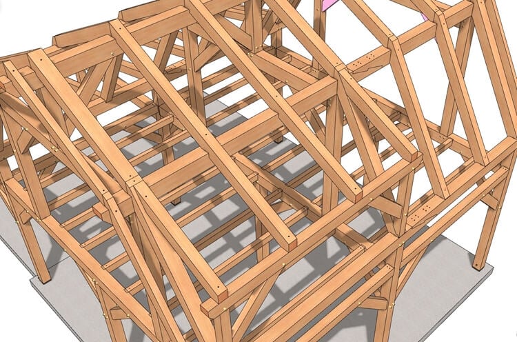 22x24 Gambrel Roof Plan (43611) Roof-Close-Up