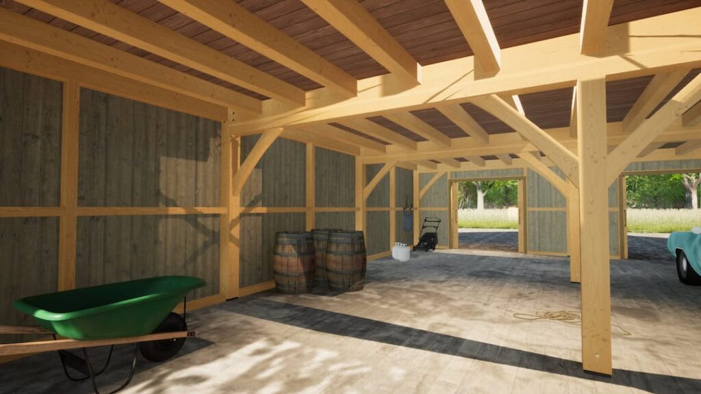 30x40 Post and Beam Barn (08461)-Lower-2_1