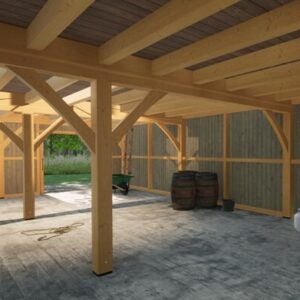 30x40 Post and Beam Barn (08461)-Lower