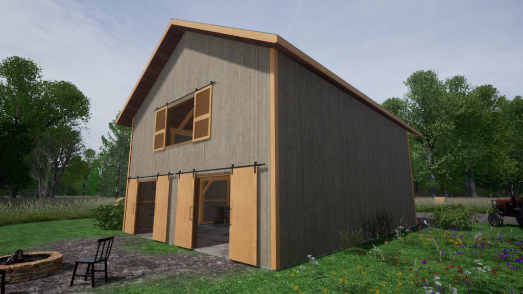 30x40 Post and Beam Barn (08461)-RL_1