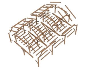 30x40 Post and Beam Barn Plan (53885) - Exploded Isometric-3
