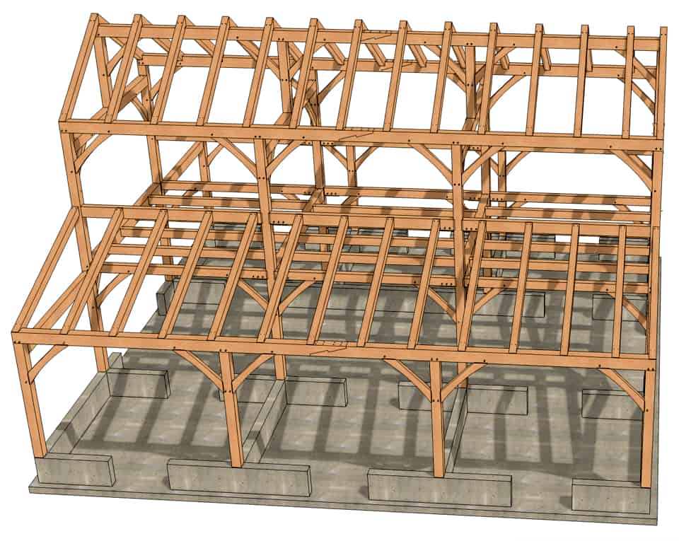 40x42 Timber Frame Horse Barn 10