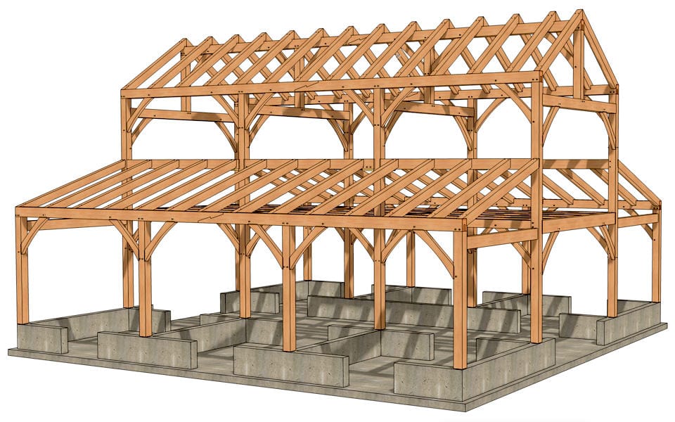 40x42 Timber Frame Horse Barn 9