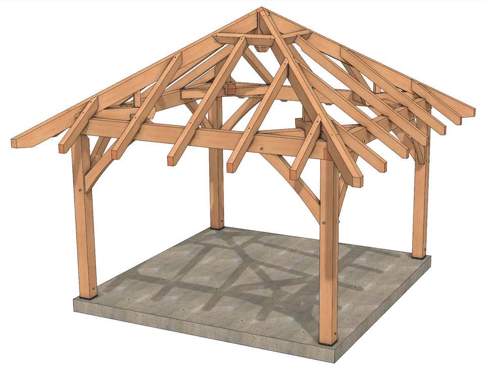 14x14 Timber Frame Pavilion 8