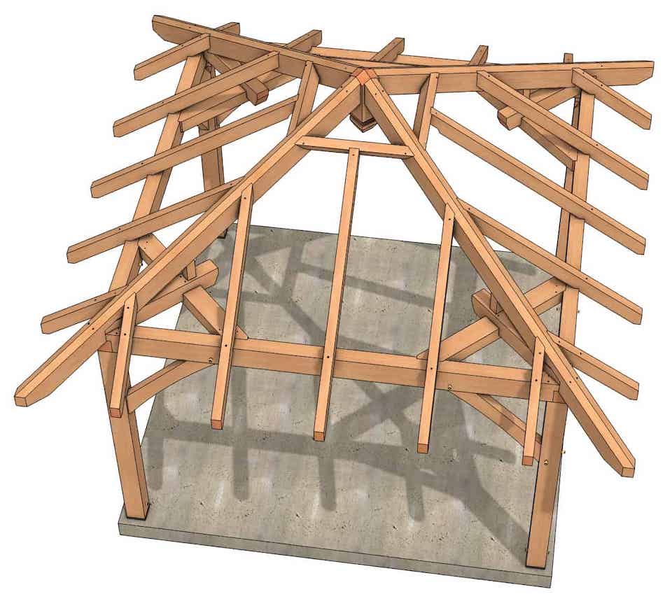 14x14 Timber Frame Pavilion 9