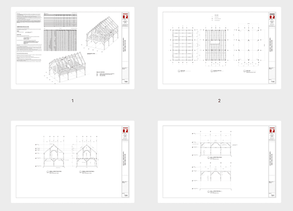 24x36 Heavy Timber Barn Plan - Timber Frame HQ