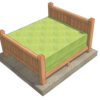King Size Timber Frame Bed (54889) Isometric-2