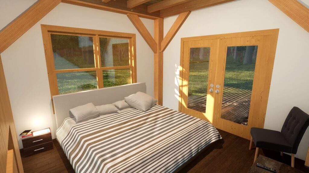 24x36 Gabmrel Barn Home Plan (43608) Master View