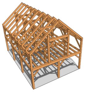 24x36 Heavy Timber Barn Plan - Timber Frame HQ