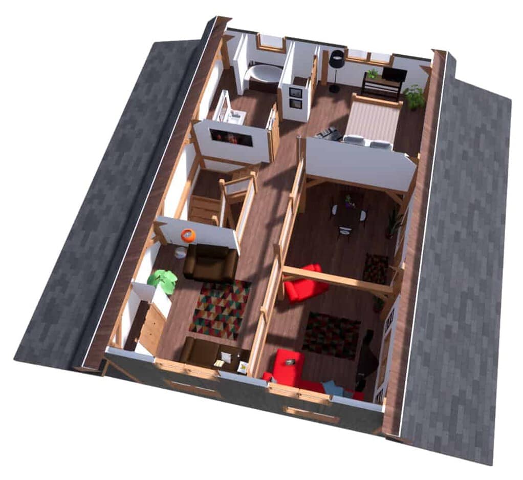 24×36 Timber Frame Barndominium Plan - Timber Frame HQ