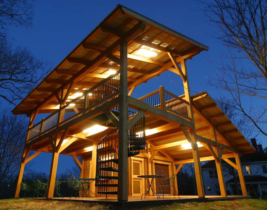 Timber Frame Pavilion Lighting