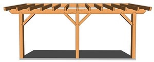 Timber Frame Shed Roof Front Elevations