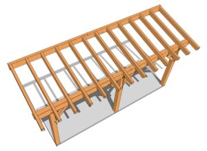 Timber Frame Porch Plan Arial View