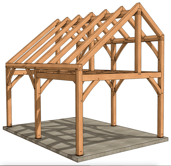 16×24 Timber Frame Saltbox Plan - Image 5