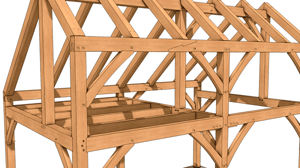 16×24 Timber Frame Saltbox Plan - Image 6