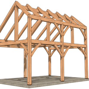 16x24 Timber Frame Saltbox